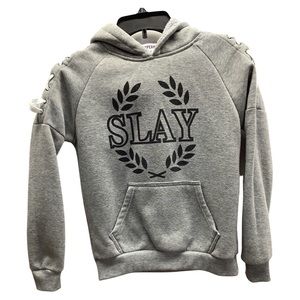 Supernova Slay grey hooded criss cross sleeve with front pocket (Preowned)